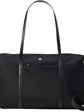 kate spade black nylon handbag with leather trim